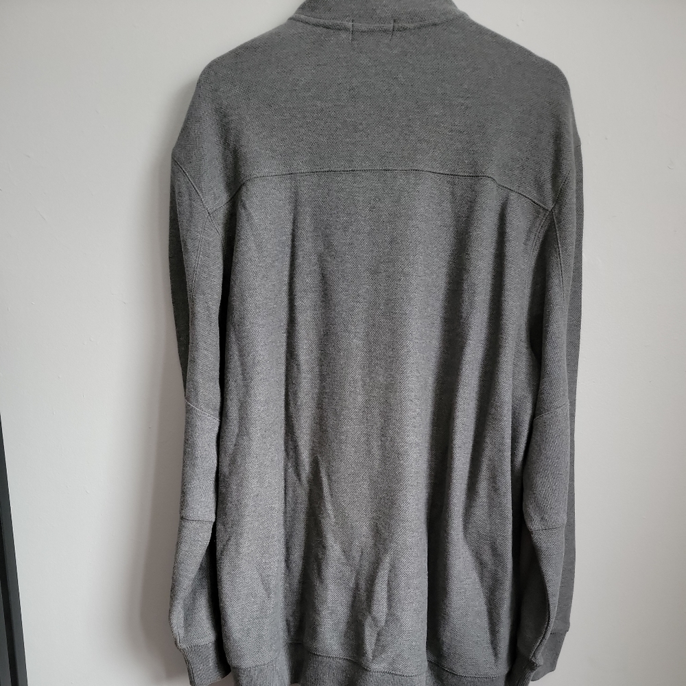 Calvin Klein Mens XL Gray Full Zip Jacket/Sweater w. Button Pockets - Picture 7 of 7